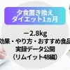 夕食置き換えダイエット1ヶ月で−2.8kg！効果・やり方・おすすめ食品・実録データ公開（リムイット48編